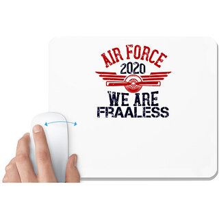                       UDNAG White Mousepad 'Airforce | air force 00 we are fraaless' for Computer / PC / Laptop [230 x 200 x 5mm]                                              