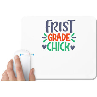                       UDNAG White Mousepad 'Student teacher | first grade chick' for Computer / PC / Laptop [230 x 200 x 5mm]                                              