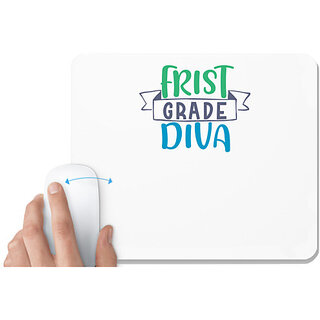                       UDNAG White Mousepad 'Student teacher | first grade divaaa' for Computer / PC / Laptop [230 x 200 x 5mm]                                              