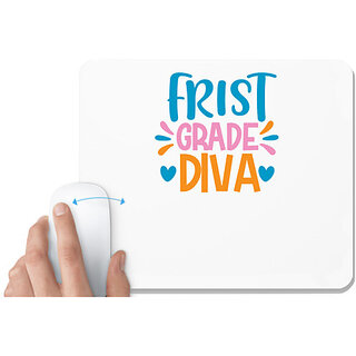                       UDNAG White Mousepad 'Student teacher | first grade divaa' for Computer / PC / Laptop [230 x 200 x 5mm]                                              