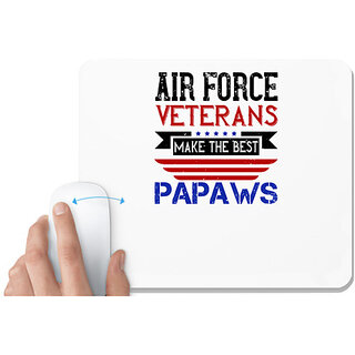                       UDNAG White Mousepad 'Airforce | Air Force Veterans make the best PAPAWS' for Computer / PC / Laptop [230 x 200 x 5mm]                                              