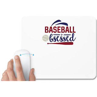                       UDNAG White Mousepad 'Baseball | Baseball obsessed' for Computer / PC / Laptop [230 x 200 x 5mm]                                              