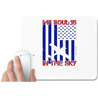                       UDNAG White Mousepad 'Airforce | My soul in the sky' for Computer / PC / Laptop [230 x 200 x 5mm]                                              