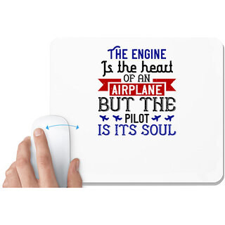                       UDNAG White Mousepad 'Airforce | the engine is the heart airplane' for Computer / PC / Laptop [230 x 200 x 5mm]                                              