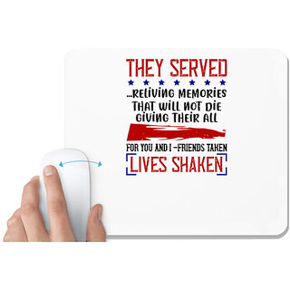                       UDNAG White Mousepad 'Airforce | they served.... reliving memories' for Computer / PC / Laptop [230 x 200 x 5mm]                                              