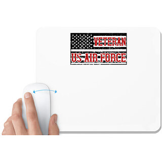                       UDNAG White Mousepad 'Airforce | veteran us air force' for Computer / PC / Laptop [230 x 200 x 5mm]                                              