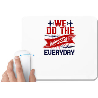                       UDNAG White Mousepad 'Airforce | We do the impossible' for Computer / PC / Laptop [230 x 200 x 5mm]                                              