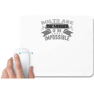                       UDNAG White Mousepad 'Climbing | Bolts are the murder of the impossible' for Computer / PC / Laptop [230 x 200 x 5mm]                                              