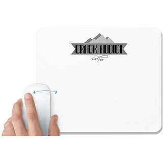                       UDNAG White Mousepad 'Climbing | Crack Addict' for Computer / PC / Laptop [230 x 200 x 5mm]                                              