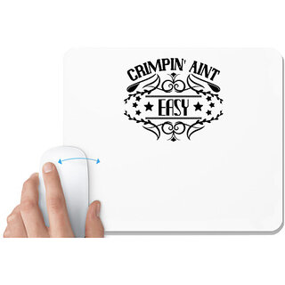                       UDNAG White Mousepad 'Climbing | Crimpin' aint easy' for Computer / PC / Laptop [230 x 200 x 5mm]                                              
