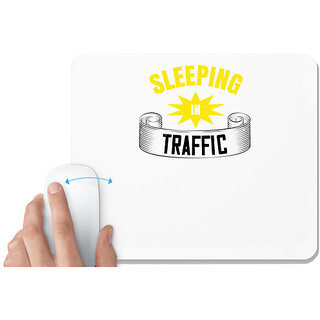                       UDNAG White Mousepad 'Sleeping | sleeping in traffic' for Computer / PC / Laptop [230 x 200 x 5mm]                                              