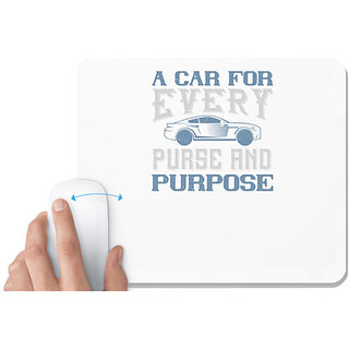                       UDNAG White Mousepad 'Car | A car for every purse and purposee' for Computer / PC / Laptop [230 x 200 x 5mm]                                              