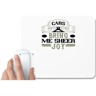                       UDNAG White Mousepad 'Car | Cars bring me sheer joy' for Computer / PC / Laptop [230 x 200 x 5mm]                                              