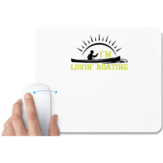                       UDNAG White Mousepad 'Boating | Im lovin Boating' for Computer / PC / Laptop [230 x 200 x 5mm]                                              