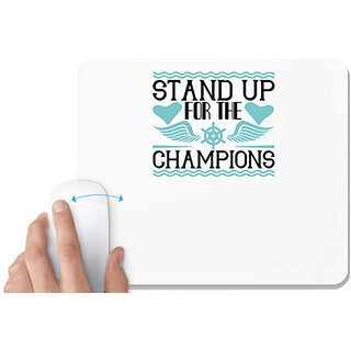                       UDNAG White Mousepad 'Boating | Stand up for the champions' for Computer / PC / Laptop [230 x 200 x 5mm]                                              