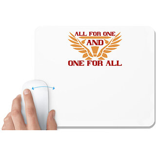                       UDNAG White Mousepad 'Badminton | All for one and one for all' for Computer / PC / Laptop [230 x 200 x 5mm]                                              