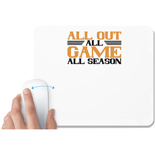                       UDNAG White Mousepad 'Badminton | All out, all game, all season' for Computer / PC / Laptop [230 x 200 x 5mm]                                              