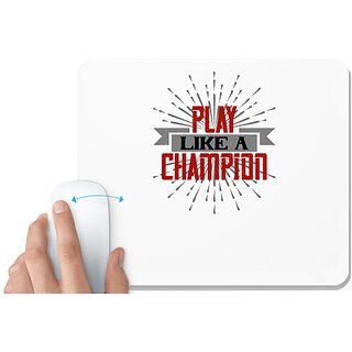                      UDNAG White Mousepad 'Badminton | Play like a Champion' for Computer / PC / Laptop [230 x 200 x 5mm]                                              