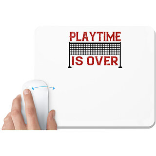                       UDNAG White Mousepad 'Badminton | Playtime is over' for Computer / PC / Laptop [230 x 200 x 5mm]                                              