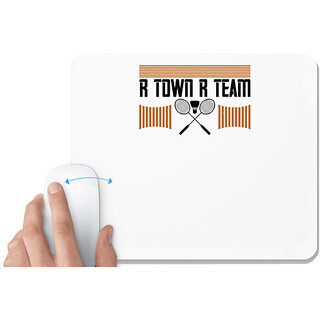                       UDNAG White Mousepad 'Badminton | R Town R Team' for Computer / PC / Laptop [230 x 200 x 5mm]                                              