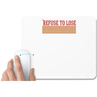                       UDNAG White Mousepad 'Badminton | Refuse to lose' for Computer / PC / Laptop [230 x 200 x 5mm]                                              