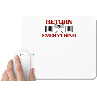                       UDNAG White Mousepad 'Badminton | Return Everything' for Computer / PC / Laptop [230 x 200 x 5mm]                                              