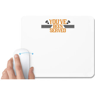                       UDNAG White Mousepad 'Badminton | Youve been served' for Computer / PC / Laptop [230 x 200 x 5mm]                                              