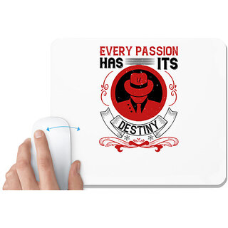                       UDNAG White Mousepad 'Team Coach | Every passion has its destiny' for Computer / PC / Laptop [230 x 200 x 5mm]                                              