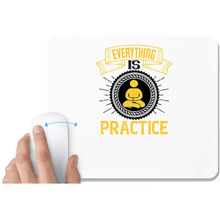                       UDNAG White Mousepad 'Team Coach | Everything is practice' for Computer / PC / Laptop [230 x 200 x 5mm]                                              