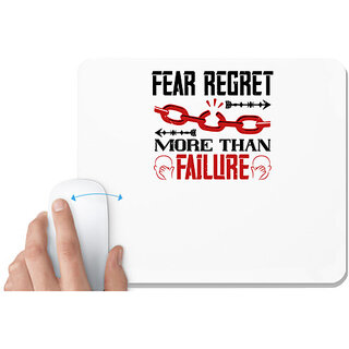                       UDNAG White Mousepad 'Team Coach | Fear regret more than failure' for Computer / PC / Laptop [230 x 200 x 5mm]                                              