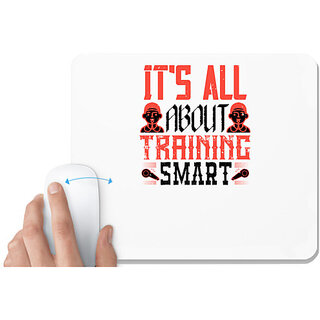                       UDNAG White Mousepad 'Team Coach | It's all about training smart' for Computer / PC / Laptop [230 x 200 x 5mm]                                              