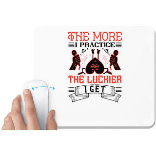                       UDNAG White Mousepad 'Team Coach | The more I practice, the luckier I get' for Computer / PC / Laptop [230 x 200 x 5mm]                                              