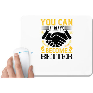                       UDNAG White Mousepad 'Team Coach | You can always become better' for Computer / PC / Laptop [230 x 200 x 5mm]                                              