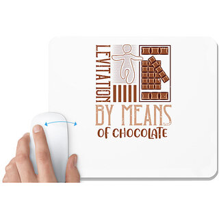                       UDNAG White Mousepad 'Chocolate | levitation by means of chocolate' for Computer / PC / Laptop [230 x 200 x 5mm]                                              