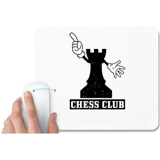                       UDNAG White Mousepad 'Chess | CHESS CLUB' for Computer / PC / Laptop [230 x 200 x 5mm]                                              