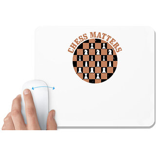                      UDNAG White Mousepad 'Chess | CHESS MATTERS' for Computer / PC / Laptop [230 x 200 x 5mm]                                              