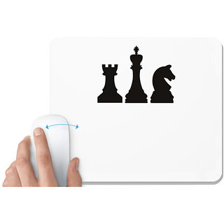                       UDNAG White Mousepad 'Chess | Chess pieces 4' for Computer / PC / Laptop [230 x 200 x 5mm]                                              