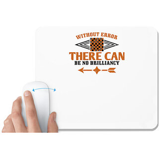                       UDNAG White Mousepad 'Chess | Without error there can be no brilliancy' for Computer / PC / Laptop [230 x 200 x 5mm]                                              