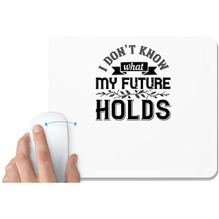                       UDNAG White Mousepad 'Couple | I dont know what my future holds' for Computer / PC / Laptop [230 x 200 x 5mm]                                              