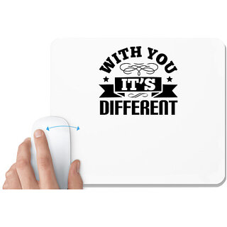                       UDNAG White Mousepad 'Couple | With you, its different' for Computer / PC / Laptop [230 x 200 x 5mm]                                              