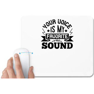                       UDNAG White Mousepad 'Couple | Your voice is my favorite sound' for Computer / PC / Laptop [230 x 200 x 5mm]                                              