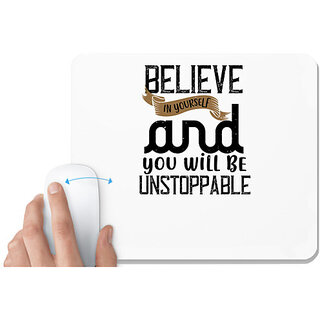                       UDNAG White Mousepad 'Cooking | believe in yourself' for Computer / PC / Laptop [230 x 200 x 5mm]                                              
