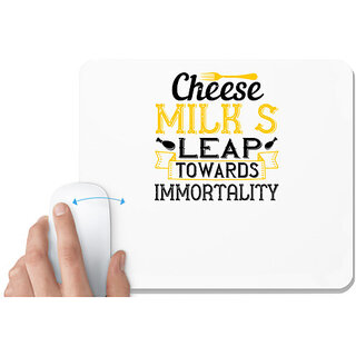                       UDNAG White Mousepad 'Cooking | Cheesemilks leap towards immortality' for Computer / PC / Laptop [230 x 200 x 5mm]                                              