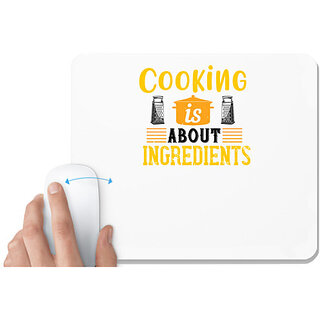                       UDNAG White Mousepad 'Cooking | cooking about ingredients' for Computer / PC / Laptop [230 x 200 x 5mm]                                              