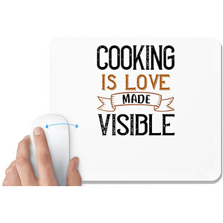                       UDNAG White Mousepad 'Cooking | cooking is love made visible' for Computer / PC / Laptop [230 x 200 x 5mm]                                              