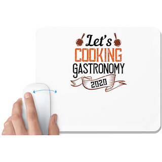                       UDNAG White Mousepad 'Cooking | lets cooking gastronomy 00' for Computer / PC / Laptop [230 x 200 x 5mm]                                              