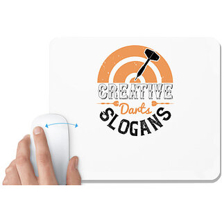                       UDNAG White Mousepad 'Dart | Creative Darts' for Computer / PC / Laptop [230 x 200 x 5mm]                                              