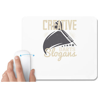                       UDNAG White Mousepad 'Dart | Creative Darts Slogans' for Computer / PC / Laptop [230 x 200 x 5mm]                                              