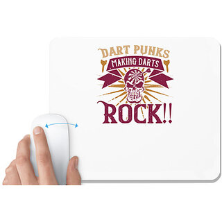                       UDNAG White Mousepad 'Dart | Dart punks making darts rock!!' for Computer / PC / Laptop [230 x 200 x 5mm]                                              