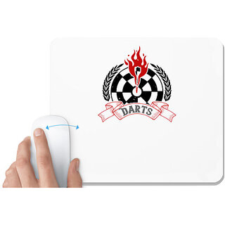                       UDNAG White Mousepad 'Dart | Darts' for Computer / PC / Laptop [230 x 200 x 5mm]                                              